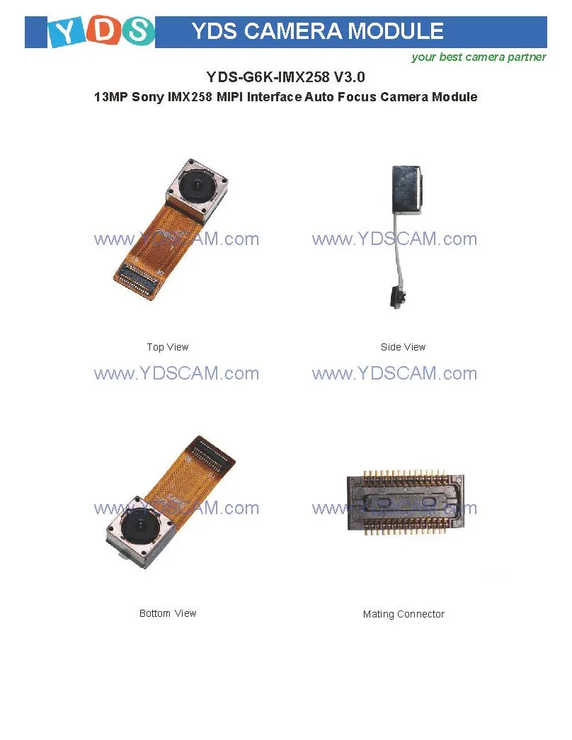 Yds-G6K-Imx258 V3.0 13MP Imx258 Mipi Interface Auto Focus Camera Module