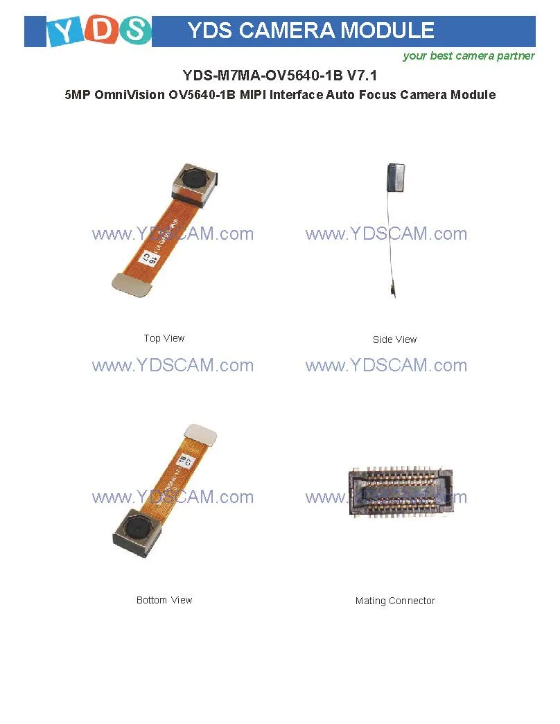 Yds-M7ma-Ov5640-1b V7.1 5MP Ov5640-1b Mipi Interface Auto Focus Camera Module